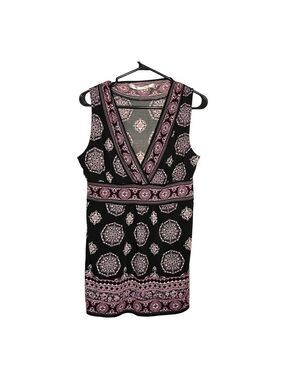 Max Studio mandarin collar sleeveless v neck tunic size large